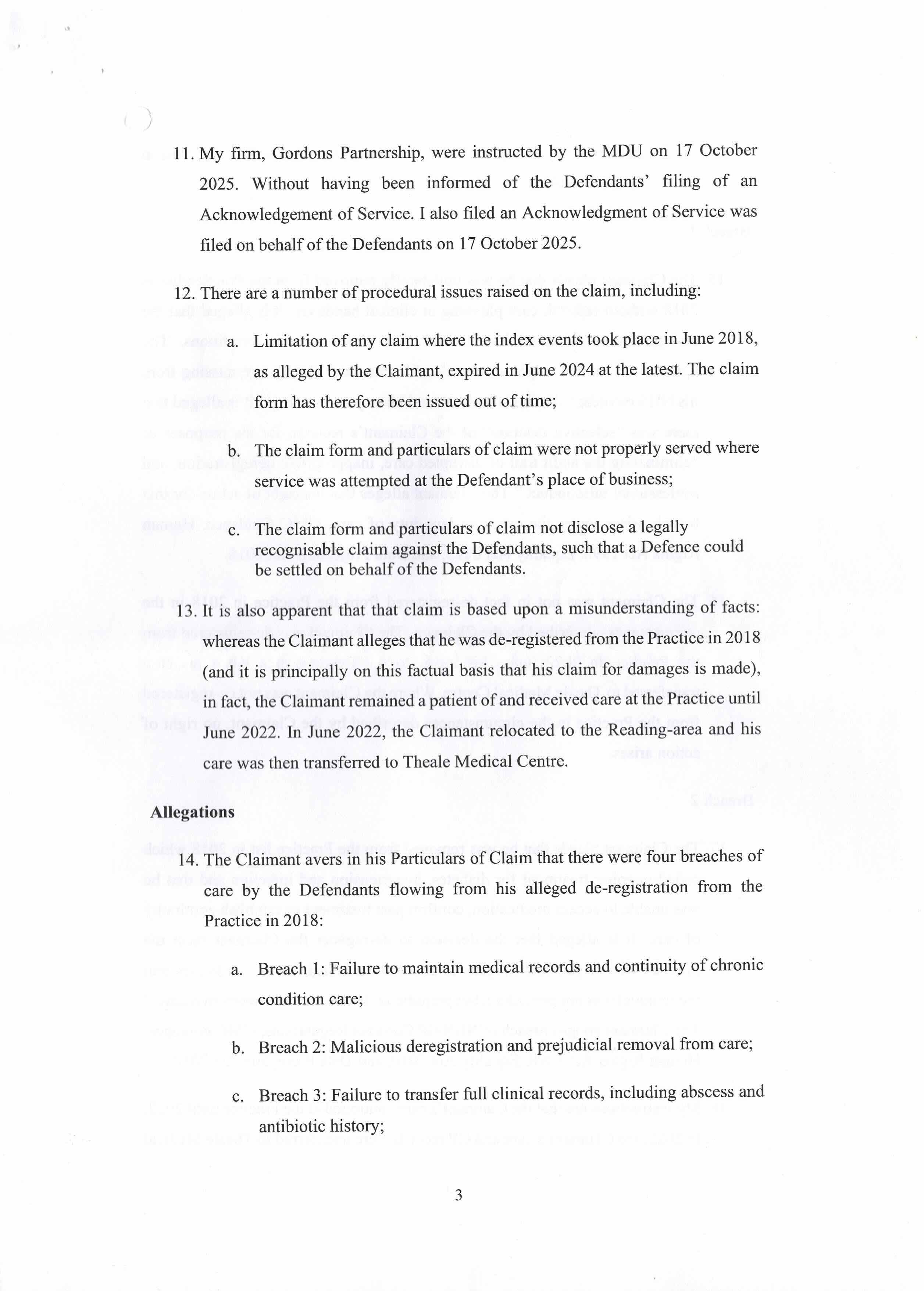 EX07	Witness Statement supporting N244 / N244-p3-witness-statement.jpeg / Evidential narrative advanced absent any verified statement of case